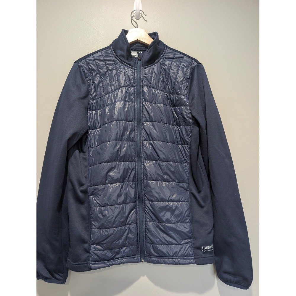 Running Room Fit-Wear Mens Small Navy Blue Hybrid Quilted Fleece Jacket